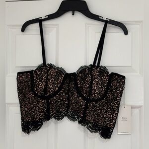 Blāshe black lace crop top